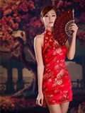 Beautiful Winnie snow red cheongsam sexy charming(15)